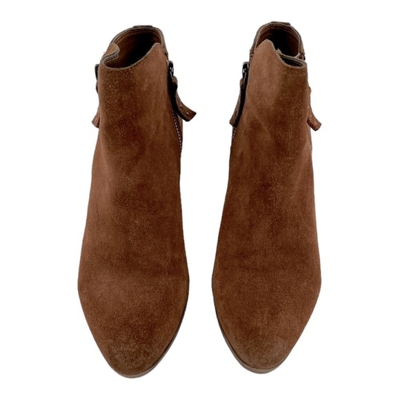 Frye Women's Judy Zip Bootie Ankle Boots Size 6 M 347-0015-COGNAC Suede - Picture 5 of 16